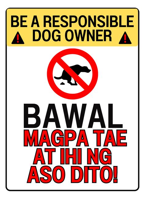 bawal magpatae ng aso dito signage|Be A Responsible Dog Owner Bawal Mag Patae at Ihi ng Aso .